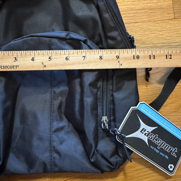 NWT Eastsport Black Vinyl Mini-Backpack, Versatile Bag - Picture 8 of 9